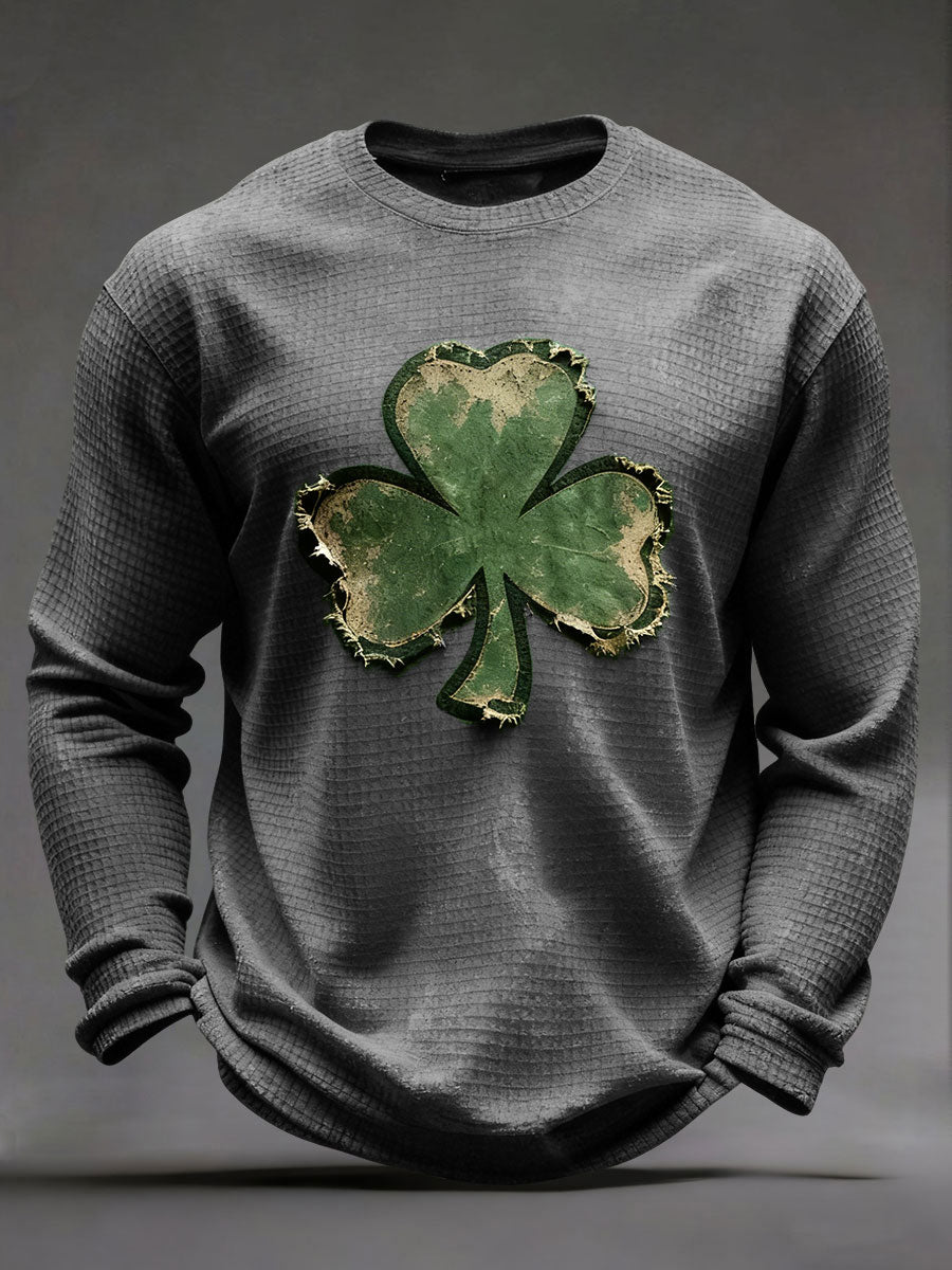 Men's St. Patrick's Day Waffle Print Casual T-Shirt