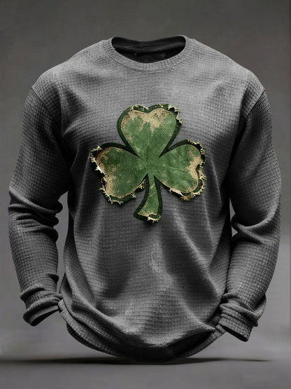 Men's St. Patrick's Day Waffle Print Casual T-Shirt