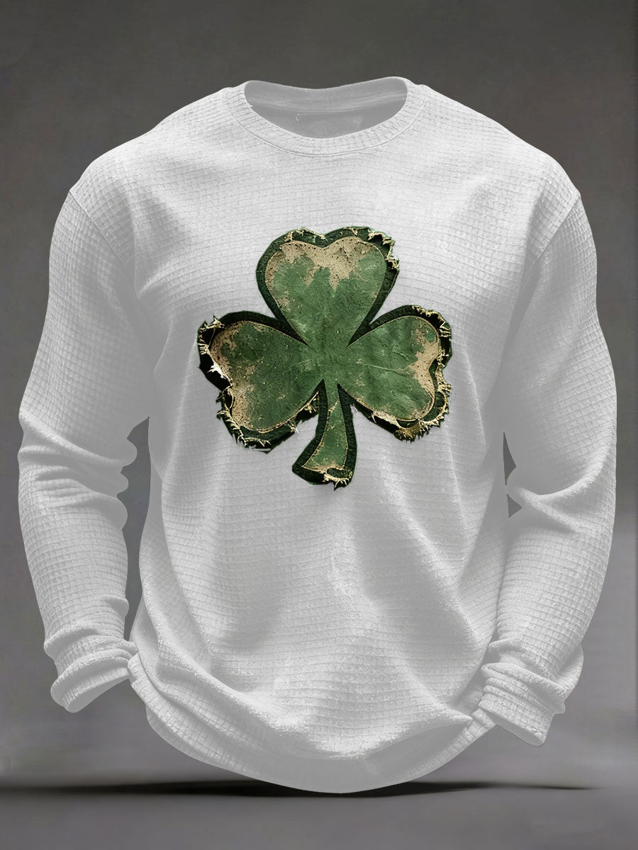 Men's St. Patrick's Day Waffle Print Casual T-Shirt