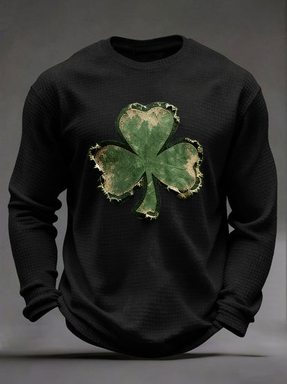Men's St. Patrick's Day Waffle Print Casual T-Shirt