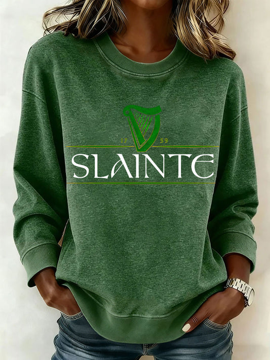 Women's St. Patrick's Day Shamrock Print Casual Sweatshirt