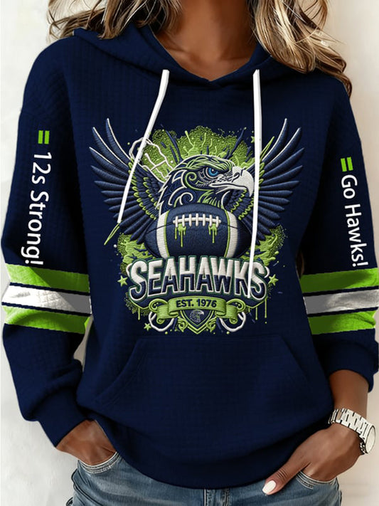 Women's Football Print Hoodie Sweatshirt