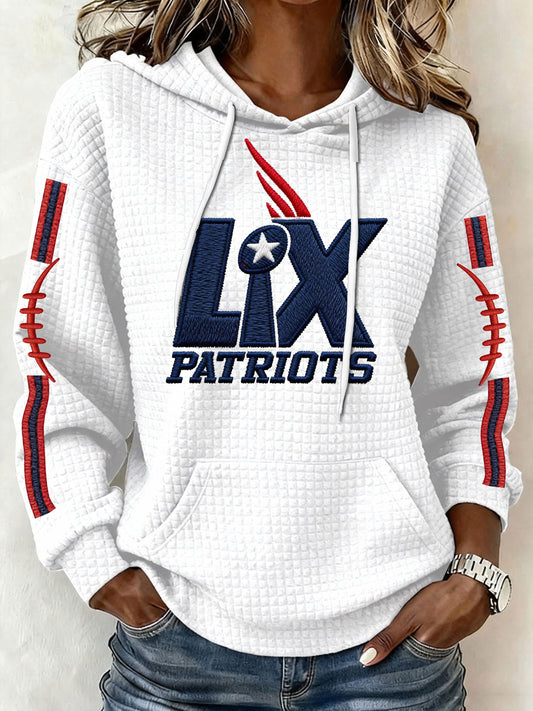 🏈Women’s Football Graphic Waffle Knit Hoodie