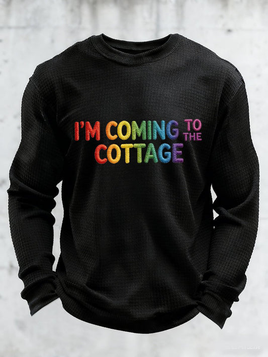 Men's Retro Romantic Ice Hockey Long-Sleeved T-Shirt