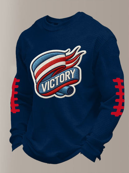 🏈Men's Football Waffle Fabric Long-sleeved T-shirt