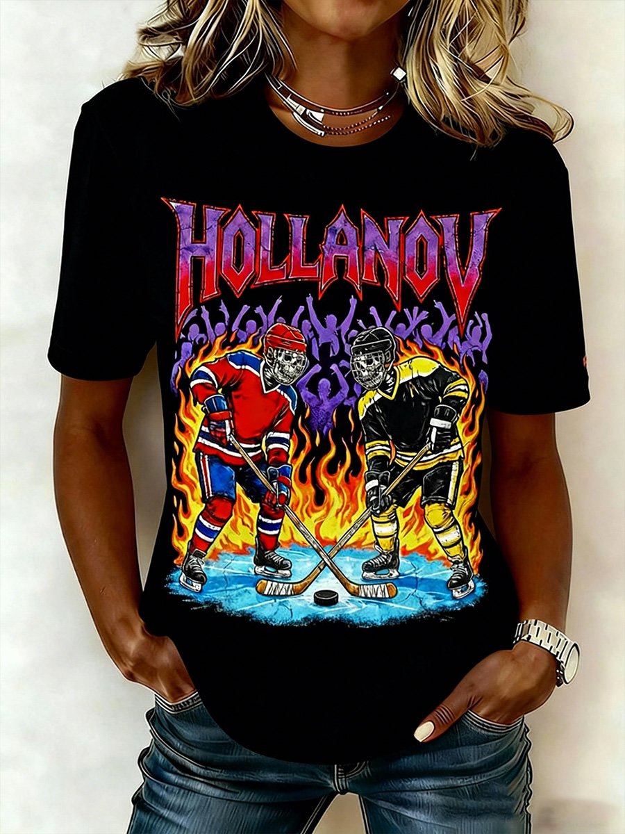 Women's Romantic Ice Hockey T-shirt