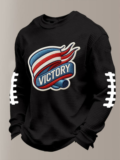 🏈Men's Football Waffle Fabric Long-sleeved T-shirt