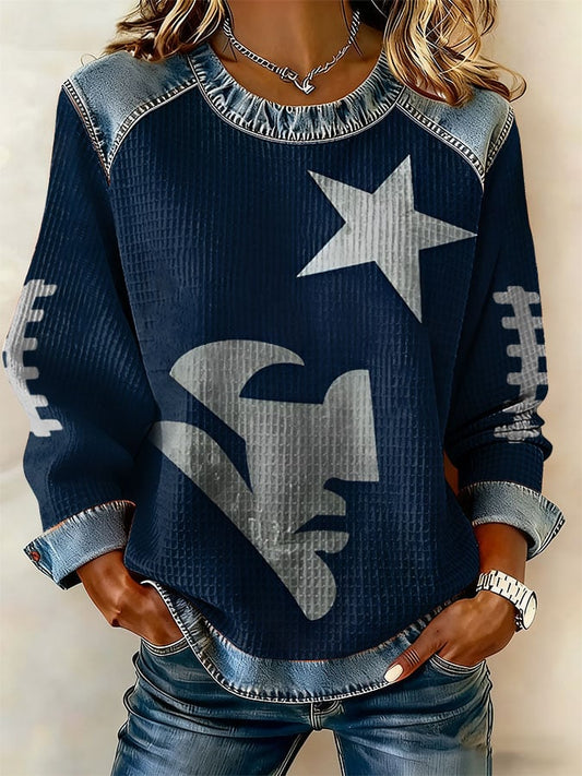🏈Women's Football Print Long-Sleeved Sweatshirt